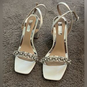ASOS Be Mine Bridal Neha Embellished Strap Block Heel - Size US 6 (UK Size 4)